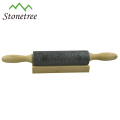 Wholesale New Marble Stone Black Rolling Pin With Wooden Base